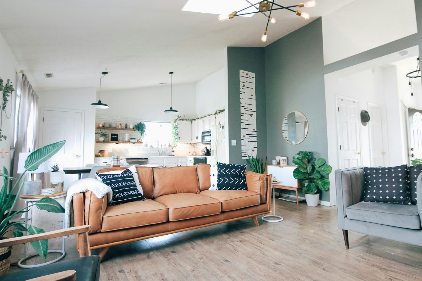 Home office chair in a styled workspace