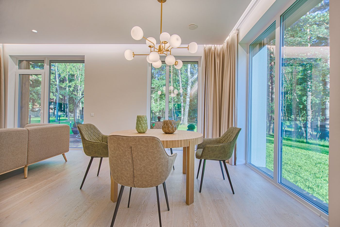 Casual dinner table styled with simple linens